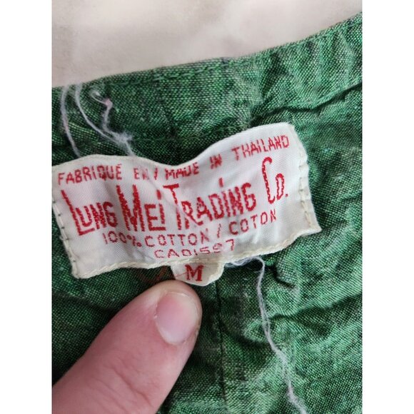 Vintage Lung Mei Trading Co. Full Length Green Brown Tunic With Pockets Med - Picture 2 of 6